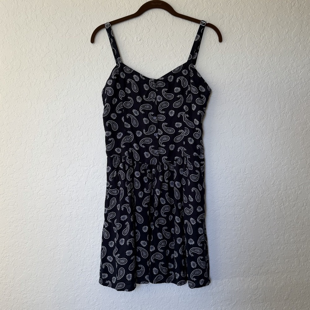 Levi's Paisley Sun Dress Medium Blue Beach Coastal Cowgirl Summer Lightweight